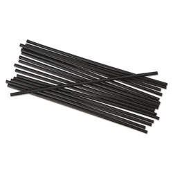 Boardwalk Single-Tube Stir-Straws, 5 1/4 in, Black, 1000/Pack, 10/Carton