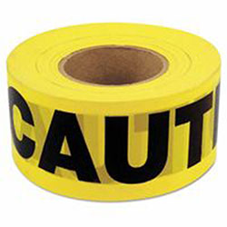 C.H. Hanson Barricade Tape, 3 in x 1,000 ft, Yellow, Caution