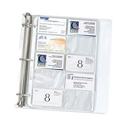 C-Line Business Card Binder Pages, Holds 20 Cards, 8 1/8 x 11 1/4, Clear, 10/Pack (CLI61217)
