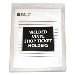 C-Line Clear Vinyl Shop Ticket Holders, Both Sides Clear, 15 Sheets, 8 1/2 x 11, 50/BX (CLI80911)