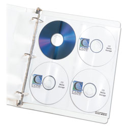 C-Line Deluxe CD Ring Binder Storage Pages, Standard, Stores 8 CDs, 5/Pack (CLI61948)