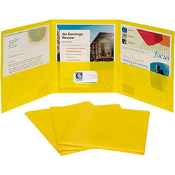 C-Line Letter Pocket Folder - 8 1/2 in x 11 in - 3 Internal Pocket(s) - Yellow