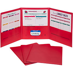 C-Line Letter Portfolio - 8 1/2 in x 11 in - 75 Sheet Capacity - 3 Pocket(s) - Polypropylene - Red - 24 / Box