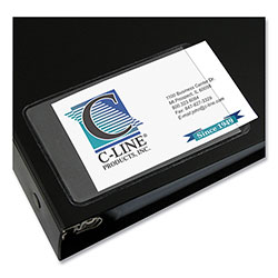 C-Line Self-Adhesive Business Card Holders, Side Load, 2 x 3 1/2, Clear, 10/Pack (CLI70238)