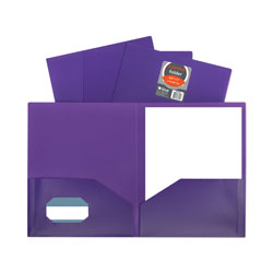 C-Line Two-Pocket Heavyweight Poly Portfolio Folder, 11 x 8.5, Purple, 25/Box