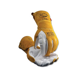 Caiman 1540 revolution® Premium Goat Grain Unlined Palm TIG/Multi-Task Welding Gloves, Cowhide Cuff, Large, Gold/Pearl White