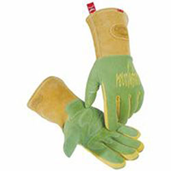 Caiman Revolution Welding Gloves, American Deerskin Leather, Large, Green/Gold