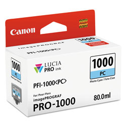Canon 0550C002 (PFI-1000) Lucia Pro Ink, 80 mL, Photo Cyan