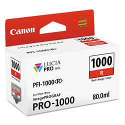 Canon 0554C002 (PFI-1000) Lucia Pro Ink, 80 mL, Red