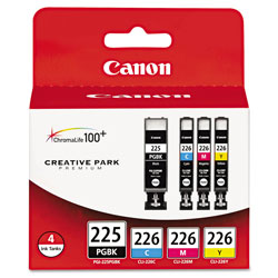 Canon 4530B008AA (PGI-225, CLI-226) Ink, Cyan/Magenta/Pigment Black/Yellow, 4/PK