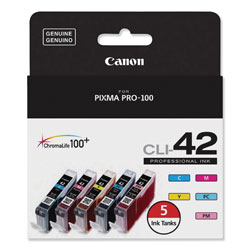 Canon 6385B010 (CLI-42) ChromaLife100+ Ink, Cyan; Magenta; Yellow; Photo Cyan; Photo Magenta