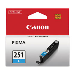 Canon 6514B001 (CLI-251) ChromaLife100+ Ink, 304 Page-Yield, Cyan (CNMCLI251C)