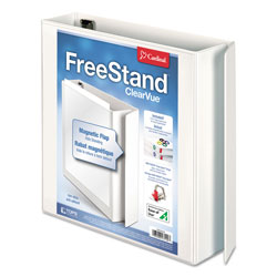Cardinal FreeStand Easy Open Locking Slant-D Ring Binder, 3 Rings, 2 in Capacity, 11 x 8.5, White