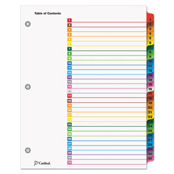 Cardinal OneStep Printable Table of Contents and Dividers, 31-Tab, 1 to 31, 11 x 8.5, White, 1 Set (CRD60118)