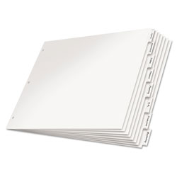 Cardinal Paper Insertable Dividers, 8-Tab, 11 x 17, White, 1 Set