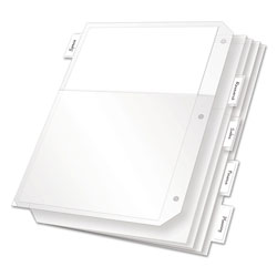 Cardinal Poly Ring Binder Pockets, 11 x 8.5, Clear, 5/Pack (CRD84010)