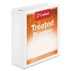 Cardinal Treated Binder ClearVue Locking Round Ring Binder, 3 Rings, 3 in Capacity, 11 x 8.5, White