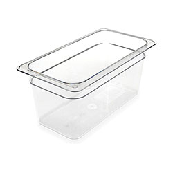 Carlisle StorPlus Polycarbonate Food Pan, 5.7 qt, 6.88 x 12.75 x 6, Clear, Plastic