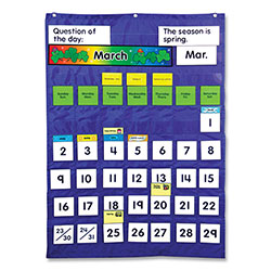 Carson Dellosa Complete Calendar and Weather Pocket Chart, 51 Pockets, 26 x 37.25, Blue