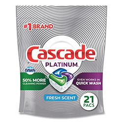 Cascade ActionPacs, Fresh Scent, 11.7 oz Bag, 21/Pack, 5 Packs/Carton