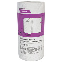 Cascades Select Kitchen Roll Towels, 2-Ply, 8 x 11, 250/Roll, 12/Carton
