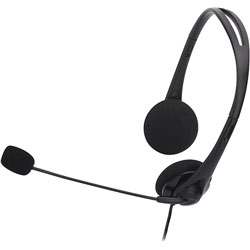 Compucessory Lightweight Stereo Headphones with Microphone, Black