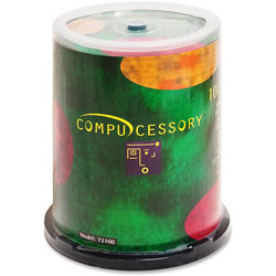 Compucessory CD R, Spindle, Branded, 80 Min/700MB, 48X, 100 Pack