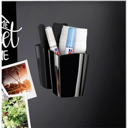 CEP Confort Magnetic Board Pencil Cup - 3.8 in x 3.1 in x 2.9 in x - Polystyrene - 1 / Each - Black