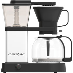 CoffeePro Coffee Brewer, Pourover, 8-Cup, 6 inWx11 inLx12-1/4 inH, Black