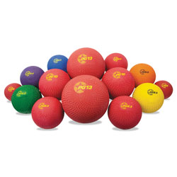 Champion Playground Ball Set, Multi-Size, Multi-Color, Nylon, 14/Set (CSIUPGSET1)