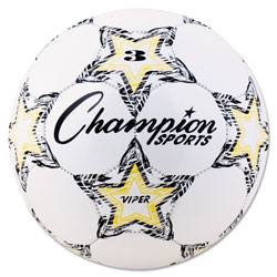 Champion VIPER Soccer Ball, Size 3, 7 1/4 in- 7 1/2 in dia., White