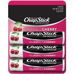 Chapstick Classic Cherry Lip Balm - 0.15 oz (4.3 g) - Classic Cherry - Applicable on Lip - Cracked/Scaly Skin - Portable - 3 / Pack