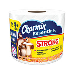 Charmin Essentials Strong Bathroom Tissue, Septic Safe, 1-Ply, White, 4 x 3.92, 451/Roll, 36 Individually Wrapped Rolls/Carton