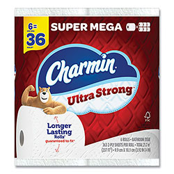 Charmin Ultra Strong Bathroom Tissue, Super Mega Rolls, Septic Safe, 2-Ply, White, 363 Sheet Roll, 6 Rolls/Pack, 3 Packs/Carton