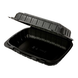 Chesapeake CHPP96B 9 x 6 x 3 Black Mineral-Filled Hinged Lid Takeout Container, 270/cs