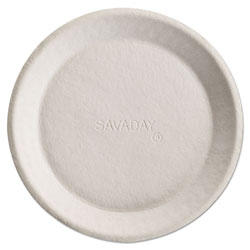 Chinet Savaday Molded Fiber Plates, 10 in, Cream, Round, 500/Carton