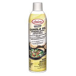 Claire Canola Oil Cooking Spray, 17 oz Aerosol Spray Can, 6/Carton