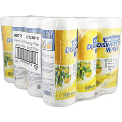 Clean Cut Disinfecting Wipes - Lemon Scent - 35 / Canister - 35 / Carton - White