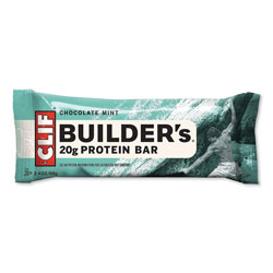 CLIF Bar Builders Protein Bar, Chocolate Mint, 2.4 oz Bar, 12 Bars/Box