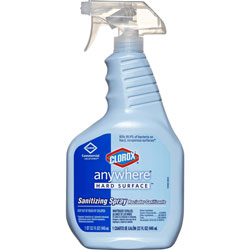 Clorox Anywhere Hard Surface Sanitizing Spray, Spray, 32 fl oz (1 quart), 432/Pallet, Clear