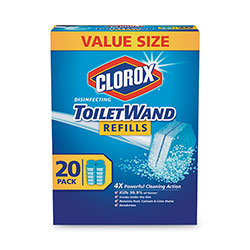 Clorox Disinfecting ToiletWand Refill Heads, Blue/White, 20/Pack