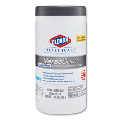 Clorox VersaSure Cleaner Disinfectant Wipes, 1-Ply, 6 3/4 in x 8 in, White, 150 Towels/Can