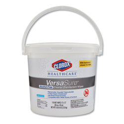 Clorox VersaSure Cleaner Disinfectant Wipes, 1-Ply, 12 in x 12 in, White, 110 Towels/Bucket