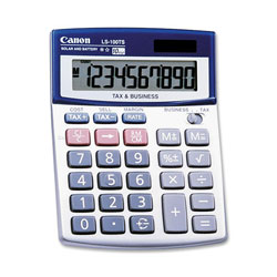 Canon LS100TS Portable Business Calculator, Solar/Battery, 10 Digit Display