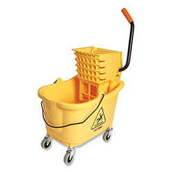 Coastwide Professional™ Bucket and Side-Press Wringer, 35 qt, Yellow/Black