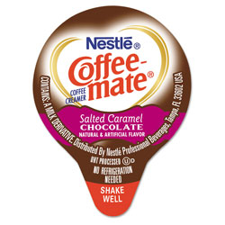 Coffee-Mate® Liquid Coffee Creamer, Salted Caramel Chocolate, 0.38 oz Mini Cups, 50/Box, 4 Boxes/Carton, 200 Total/Carton