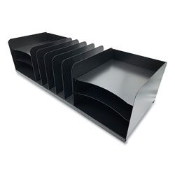 Coin-Tainer Steel Combination File Organizer, 11 Sections, Legal Size Files, 30 x 11 x 8, Black