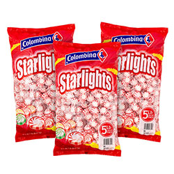 Colombina Peppermint Starlight Mints, 5 lb Bag, 3/Carton
