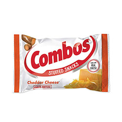 Combos Baked Snacks, 1.8 oz Bag, Cheddar Cheese Pretzel, 18 Bags/Carton