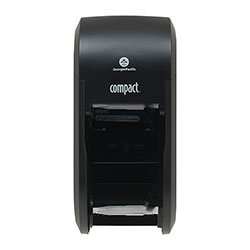 Compact® 2-Roll Vertical Coreless High Capacity Toilet Paper Dispenser, 14.063 x 8.188, Black (GPC56790A)